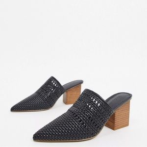 〰️ asos woven mule heels 〰️